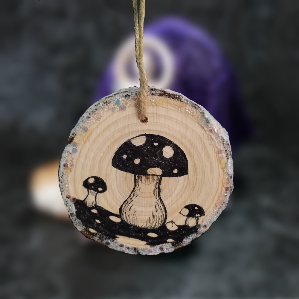 Mono-Chrome Mushroom Wall Art Ornament