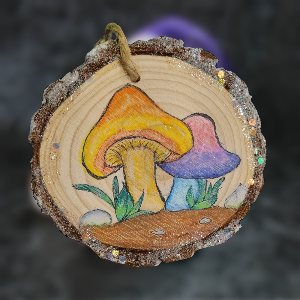 Colorful Mushroom Wall Art Ornament